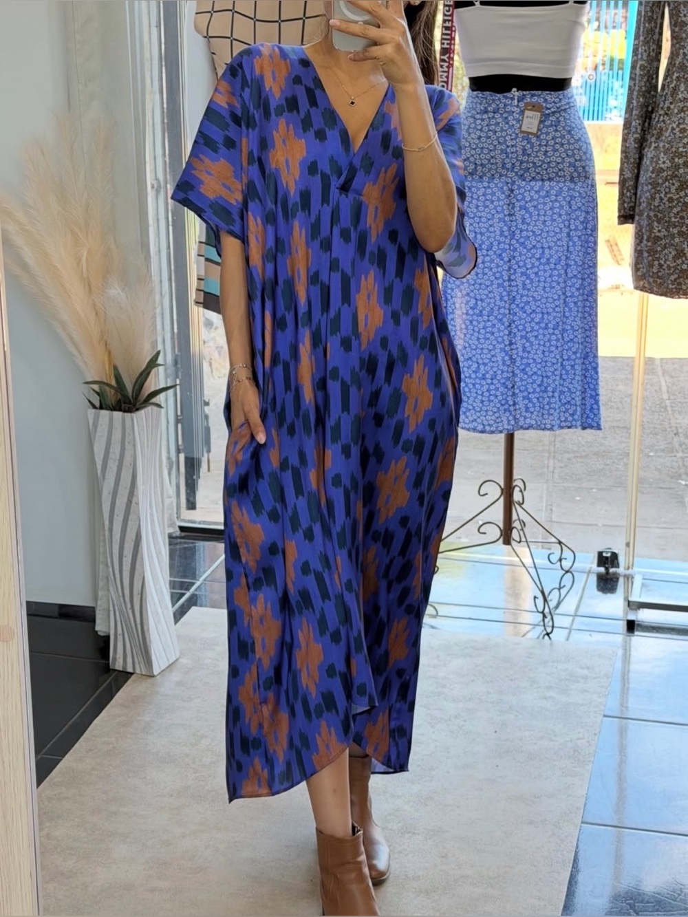 Zara Printed Kaftan Tunic Dress